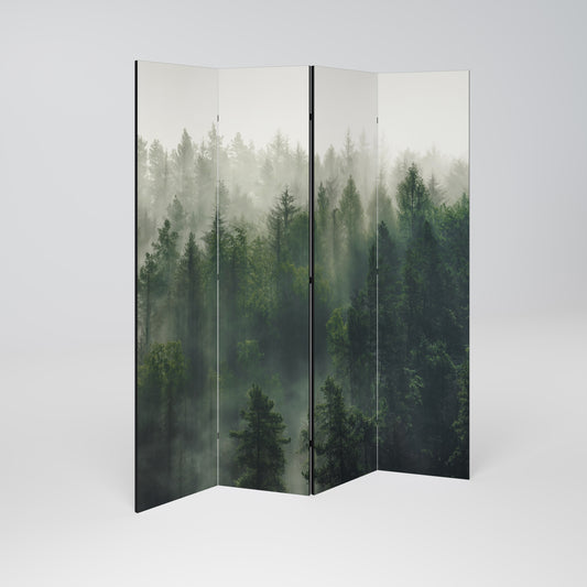 MISTY FOREST Divisorio decorativo per ambienti a 4 pannelli