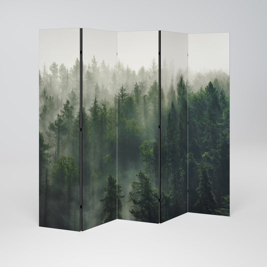 MISTY FOREST Divisorio decorativo per ambienti a 5 pannelli