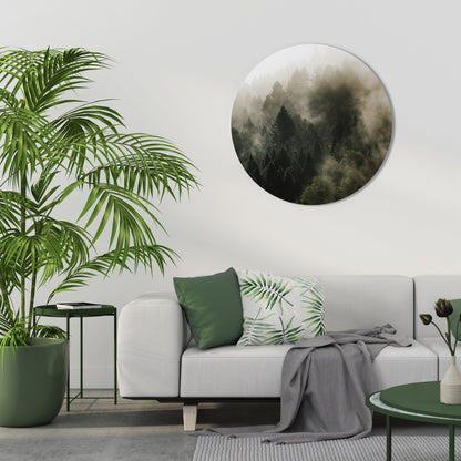 MISTY HIGHLANDS Round Wall Art