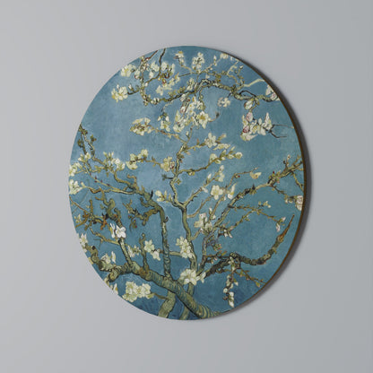 Arte murale rotonda "FIORE DI MANDORLO"