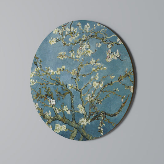 Arte murale rotonda "FIORE DI MANDORLO"