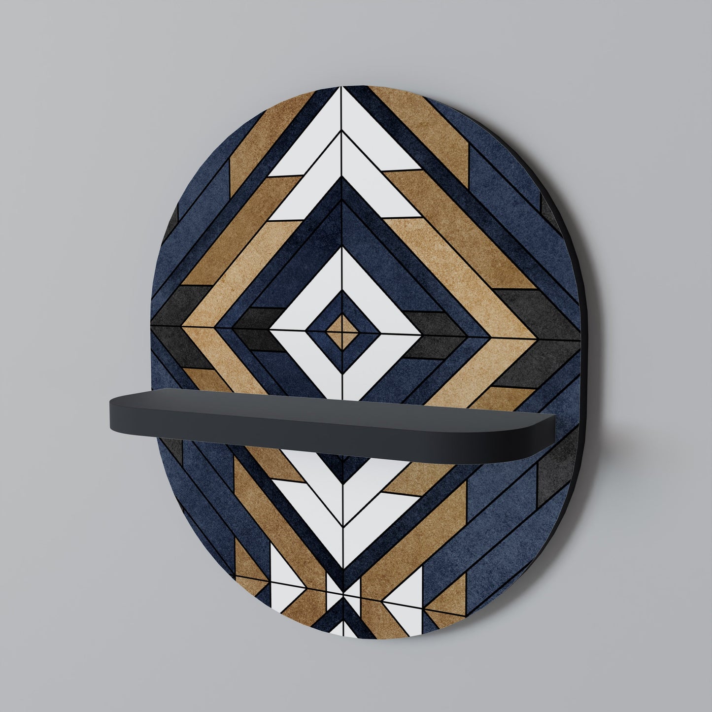 GEOMETRIA ARTISTICA Mensola ovale in finitura nera