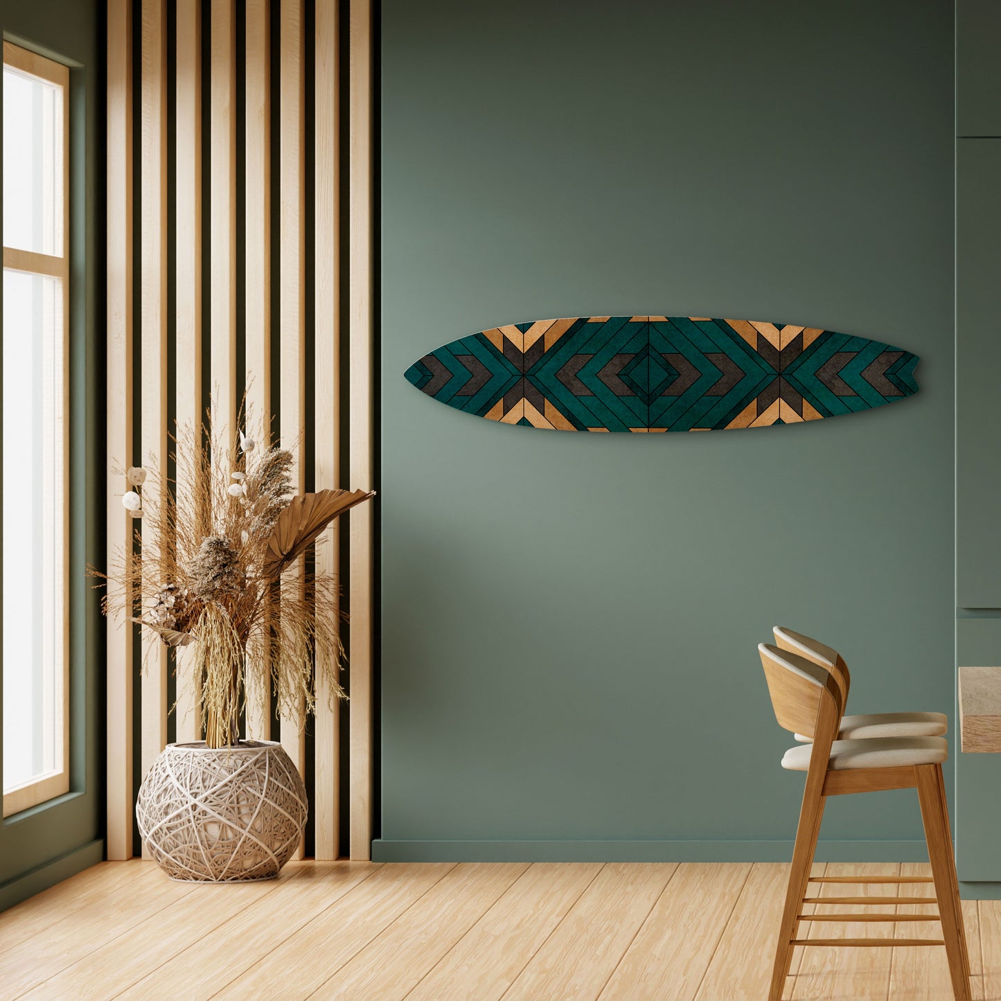 ARTISTIC GEOMETRY Decorative Plywood Surfboard