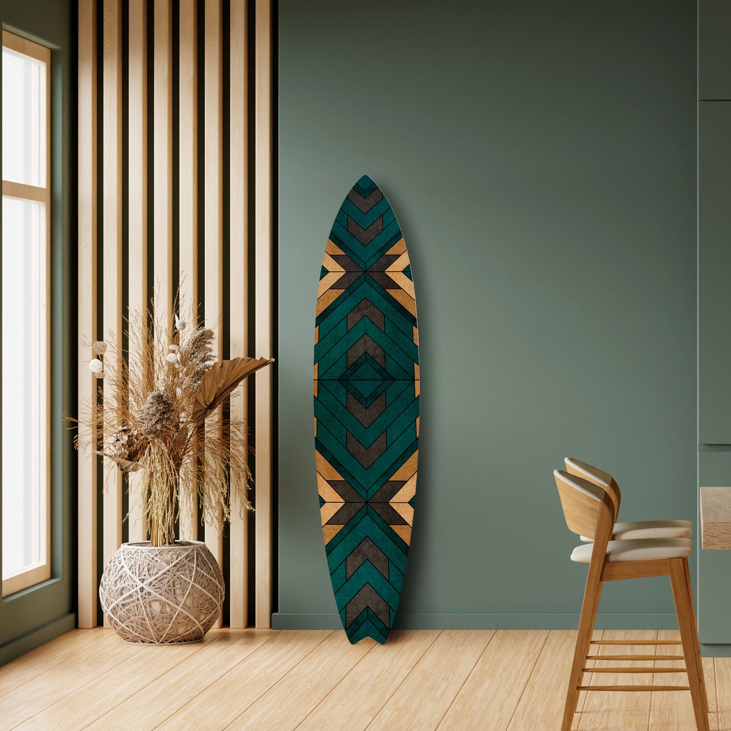 ARTISTIC GEOMETRY Decorative Plywood Surfboard