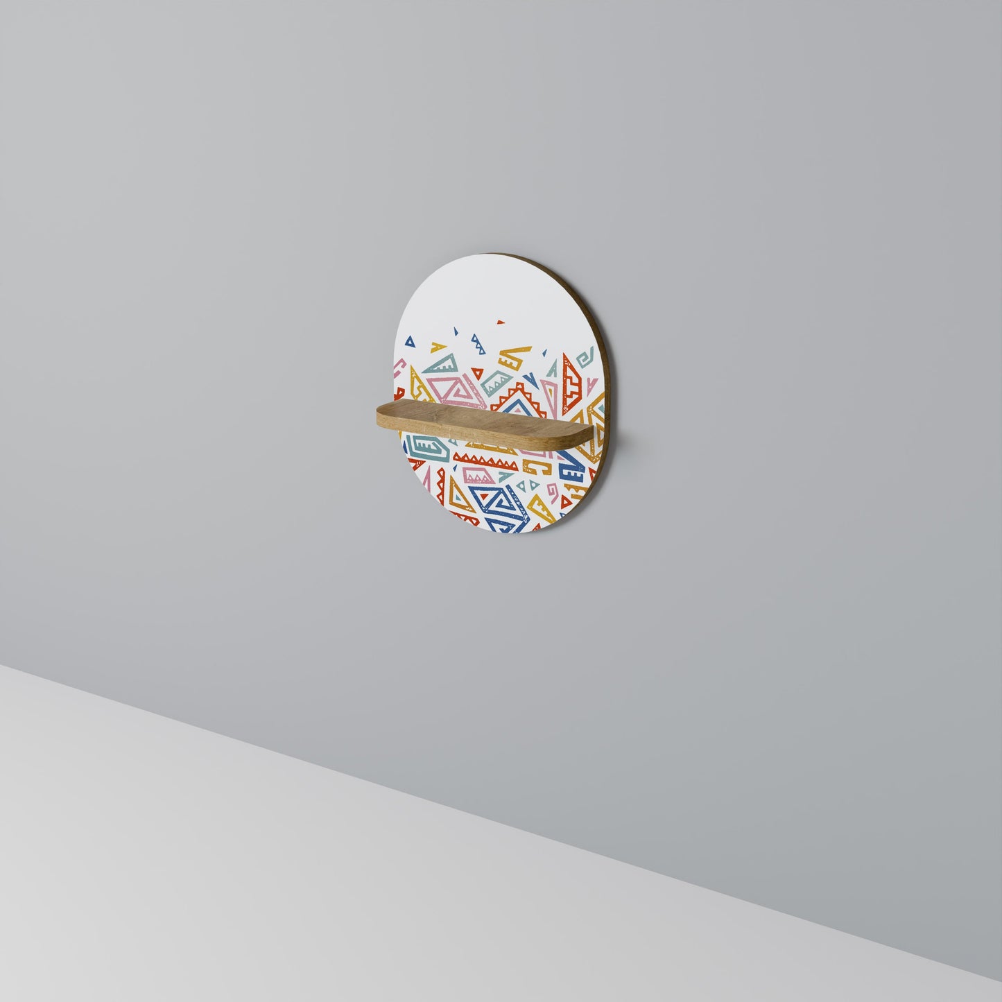 Mensola ovale ANGULAR FEELING in effetto rovere