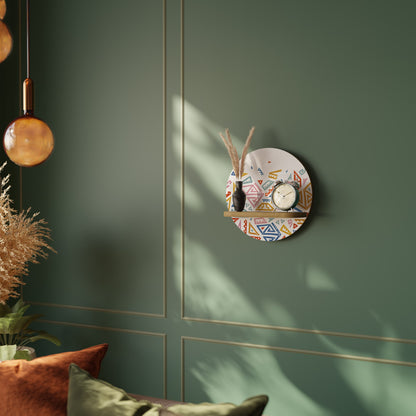 Mensola rotonda ANGULAR FEELING in effetto rovere