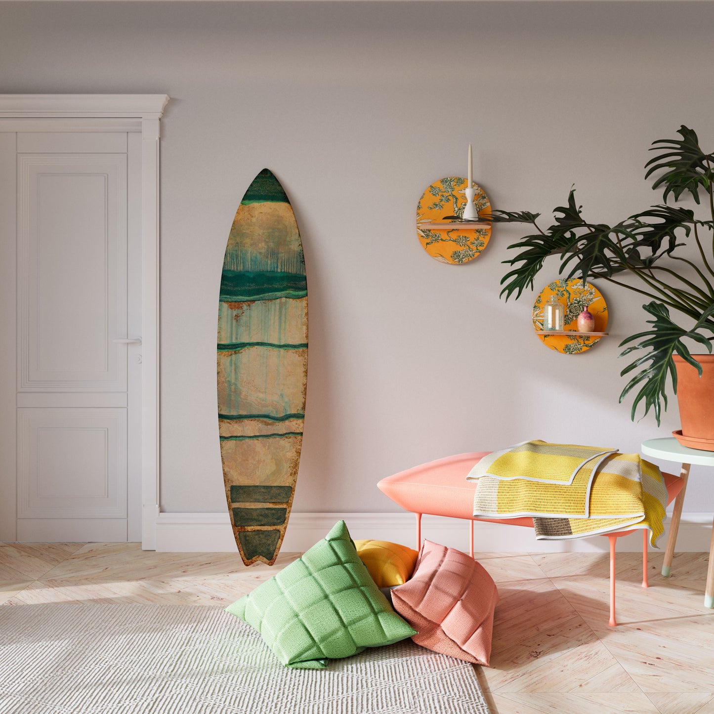EMERALD MELANCHOLY Decorative Plywood Surfboard