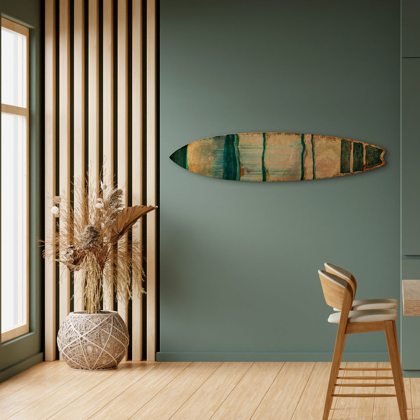 EMERALD MELANCHOLY Decorative Plywood Surfboard