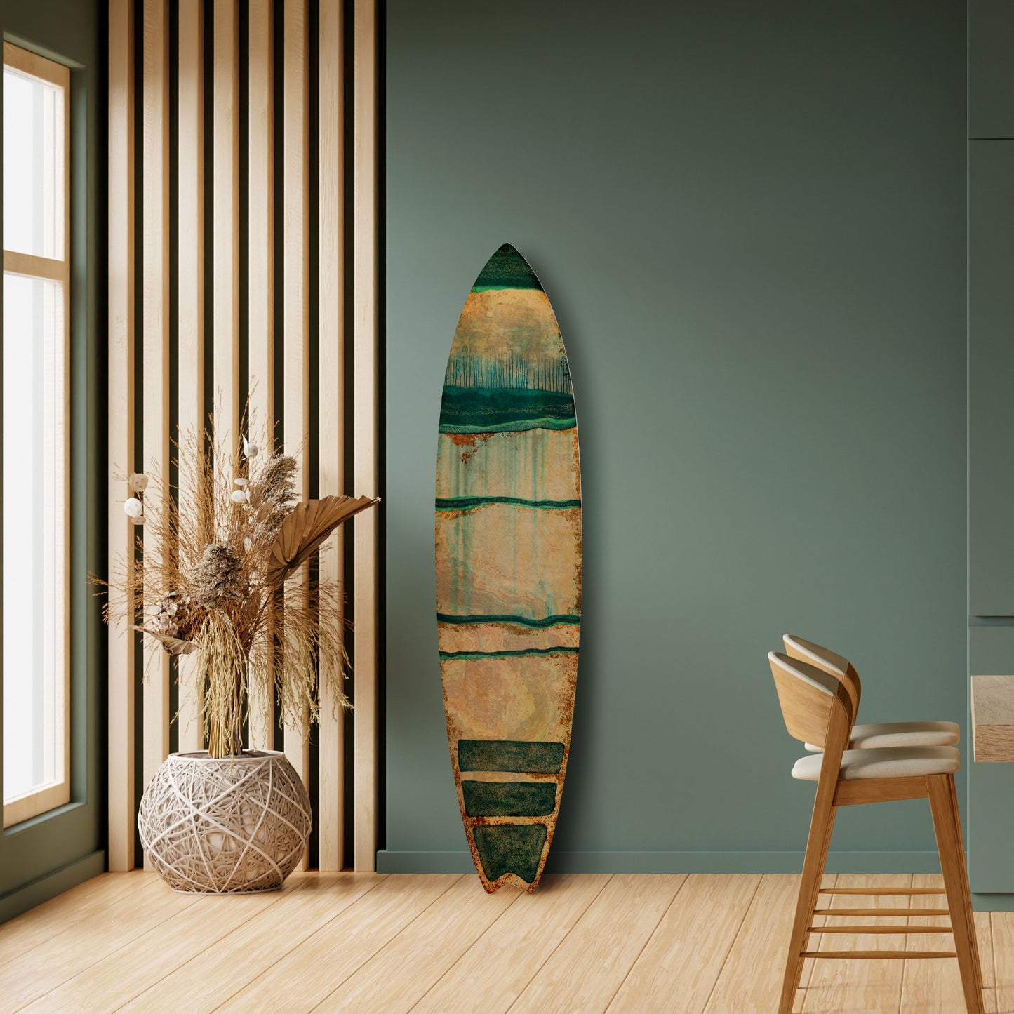 EMERALD MELANCHOLY Decorative Plywood Surfboard
