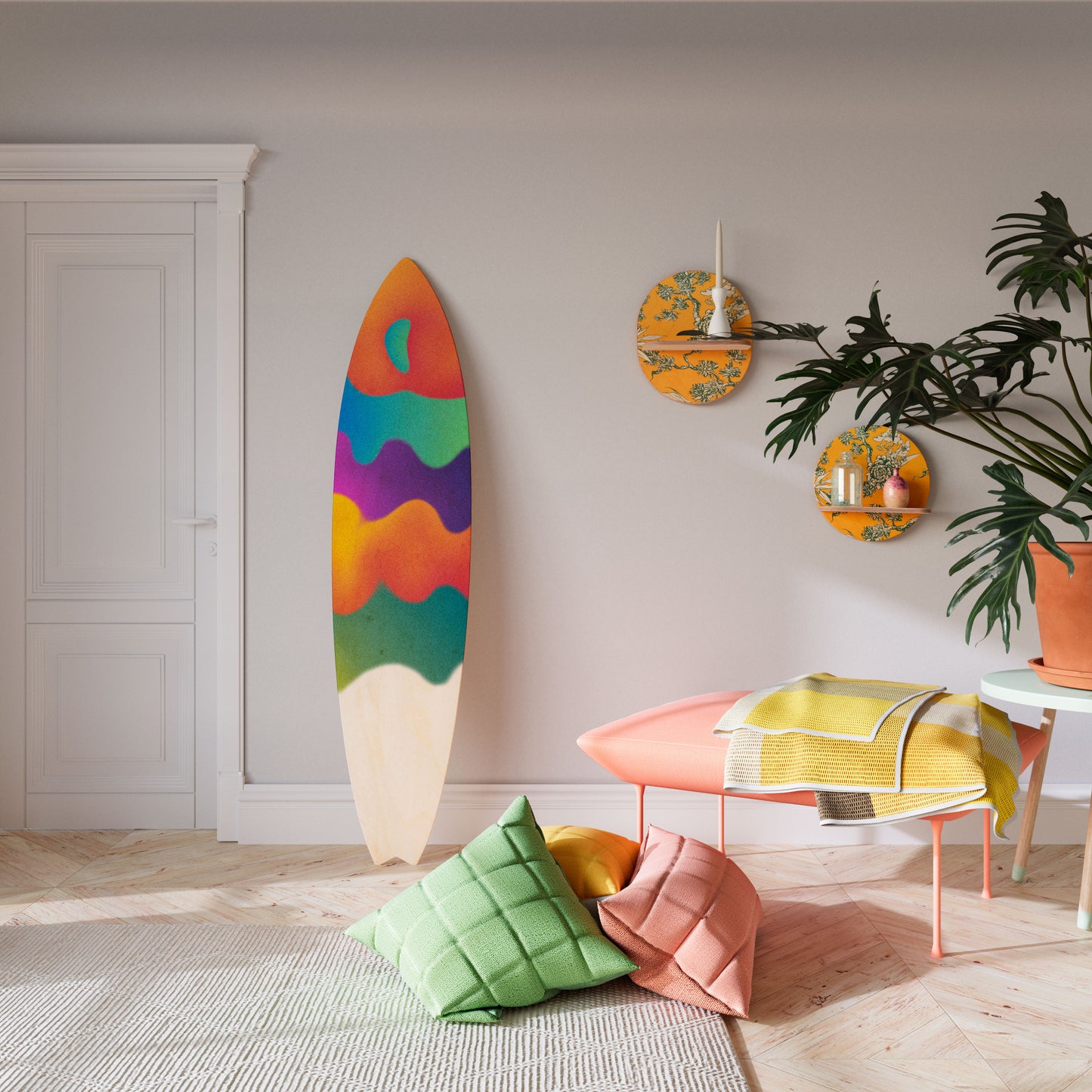 BRIGHT ESSENCE Decorative Plywood Surfboard