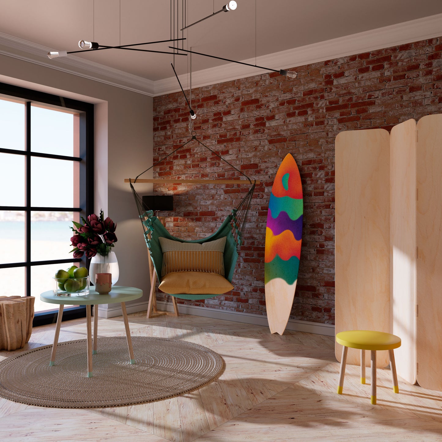 BRIGHT ESSENCE Decorative Plywood Surfboard