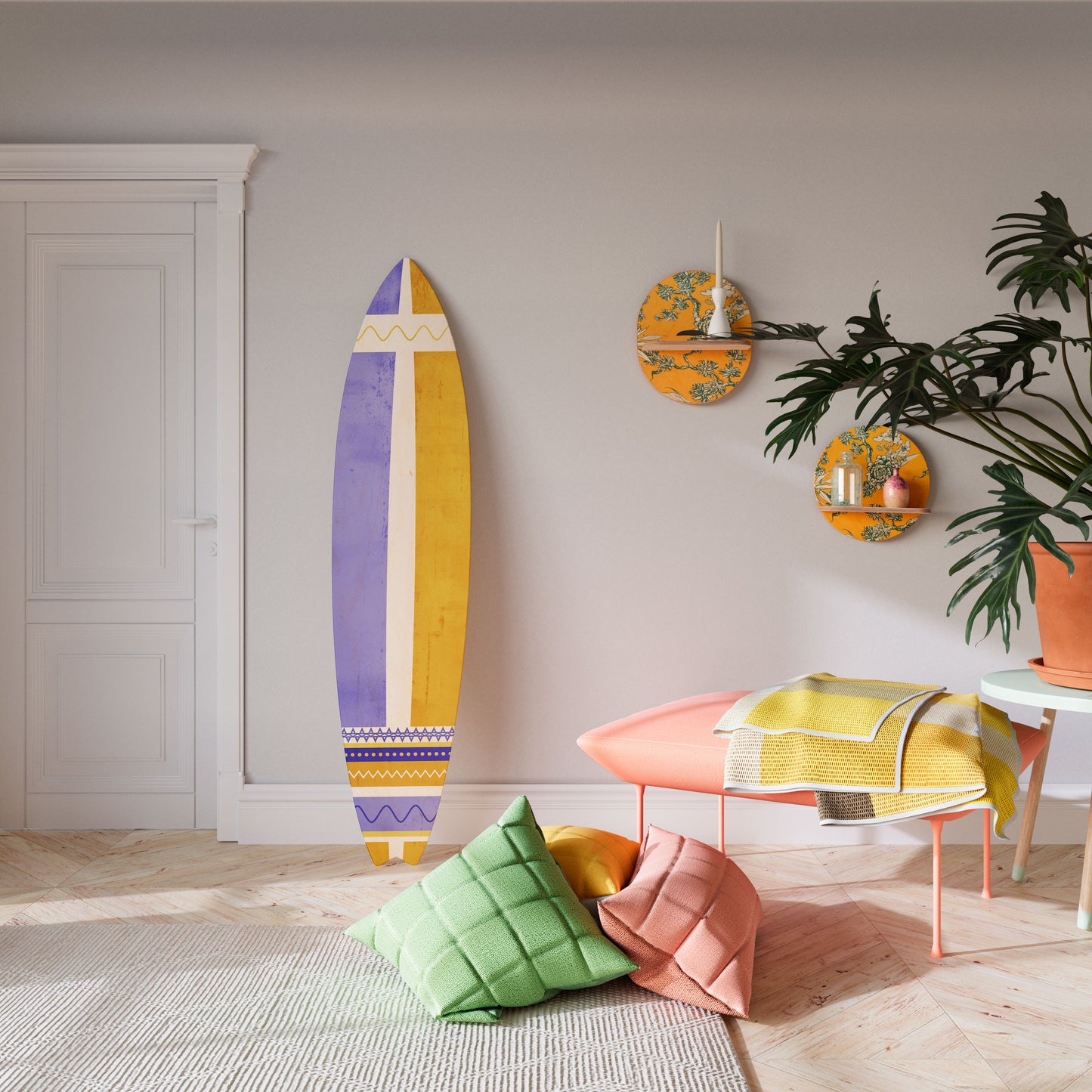 TROPICAL DREAM SHAPE Decorative Plywood Surfboard