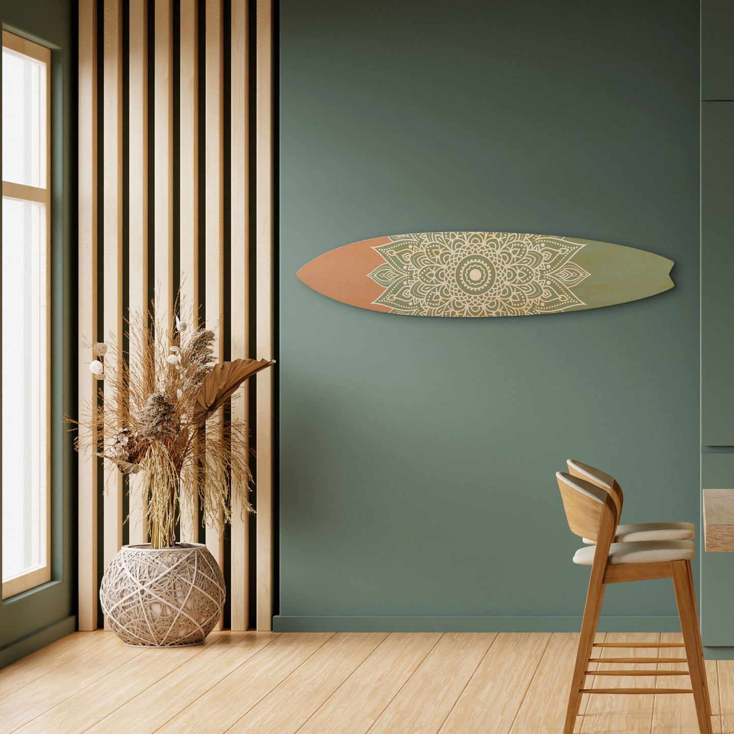 MANDALA WAVE DANCE Decorative Plywood Surfboard