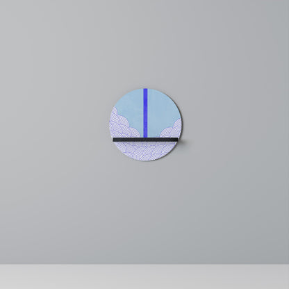 TIDAL STRIPE Round Art Shelf In Black Finish