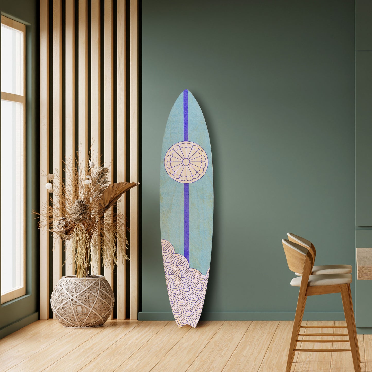 TIDAL STRIPE Tavola da surf decorativa in compensato
