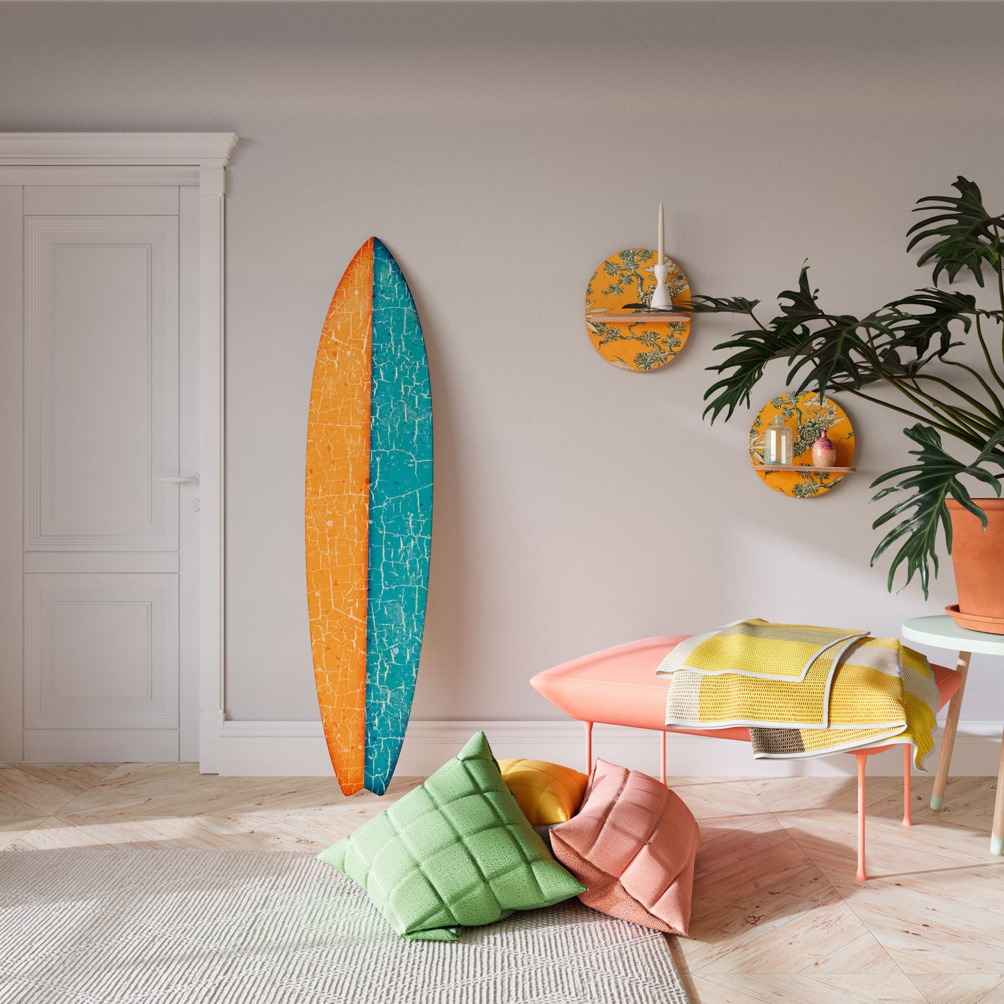 RUSTIC SHORE Tavola da surf decorativa in compensato