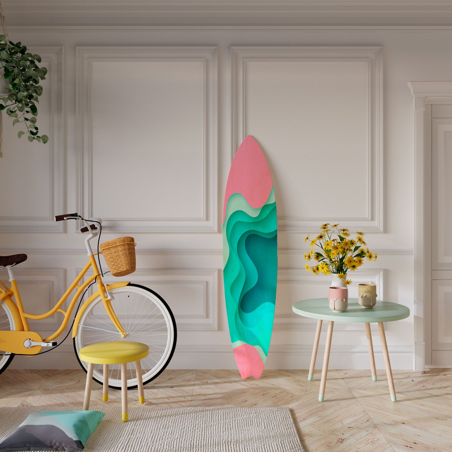 CYANIC ABYSS Decorative Plywood Surfboard