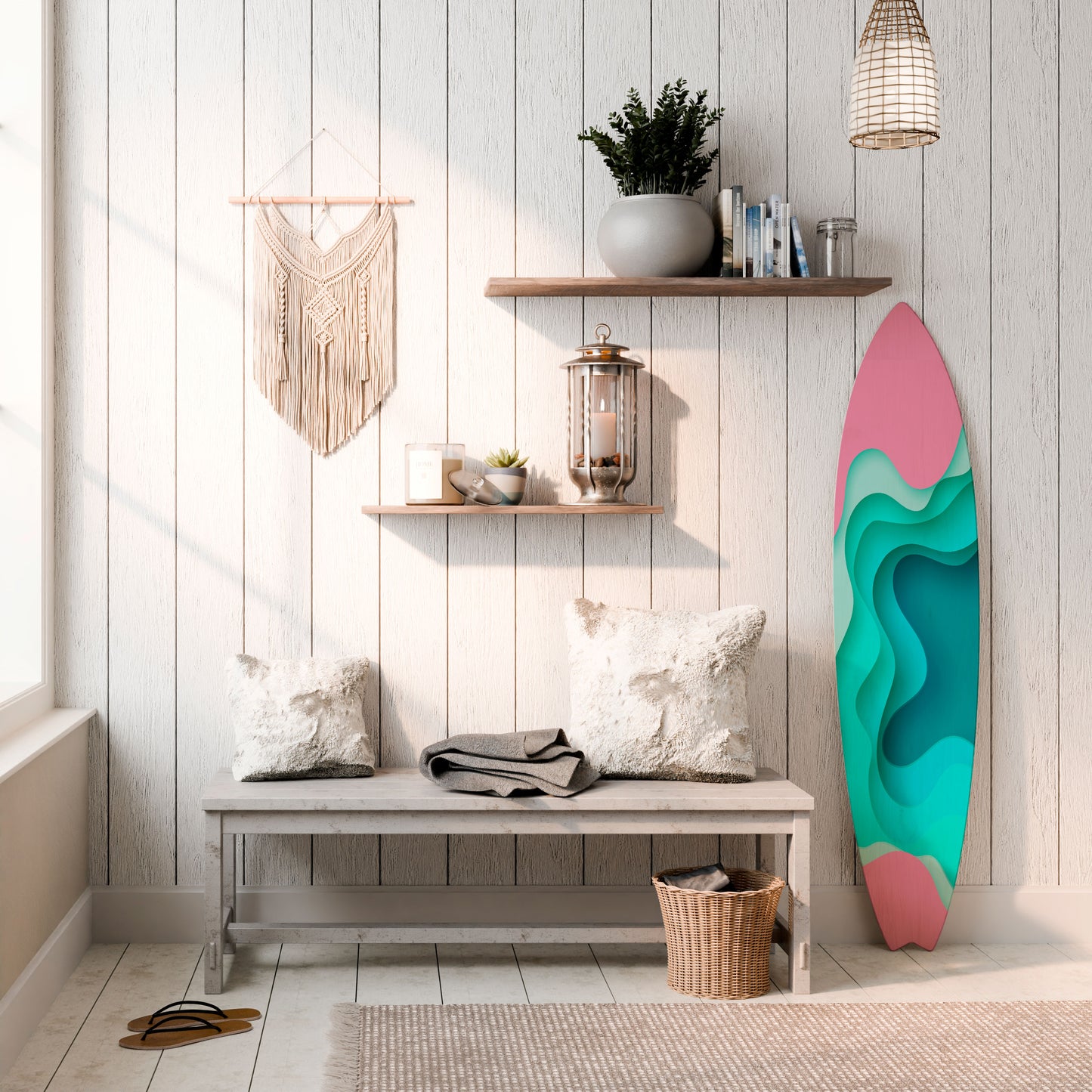 CYANIC ABYSS Decorative Plywood Surfboard