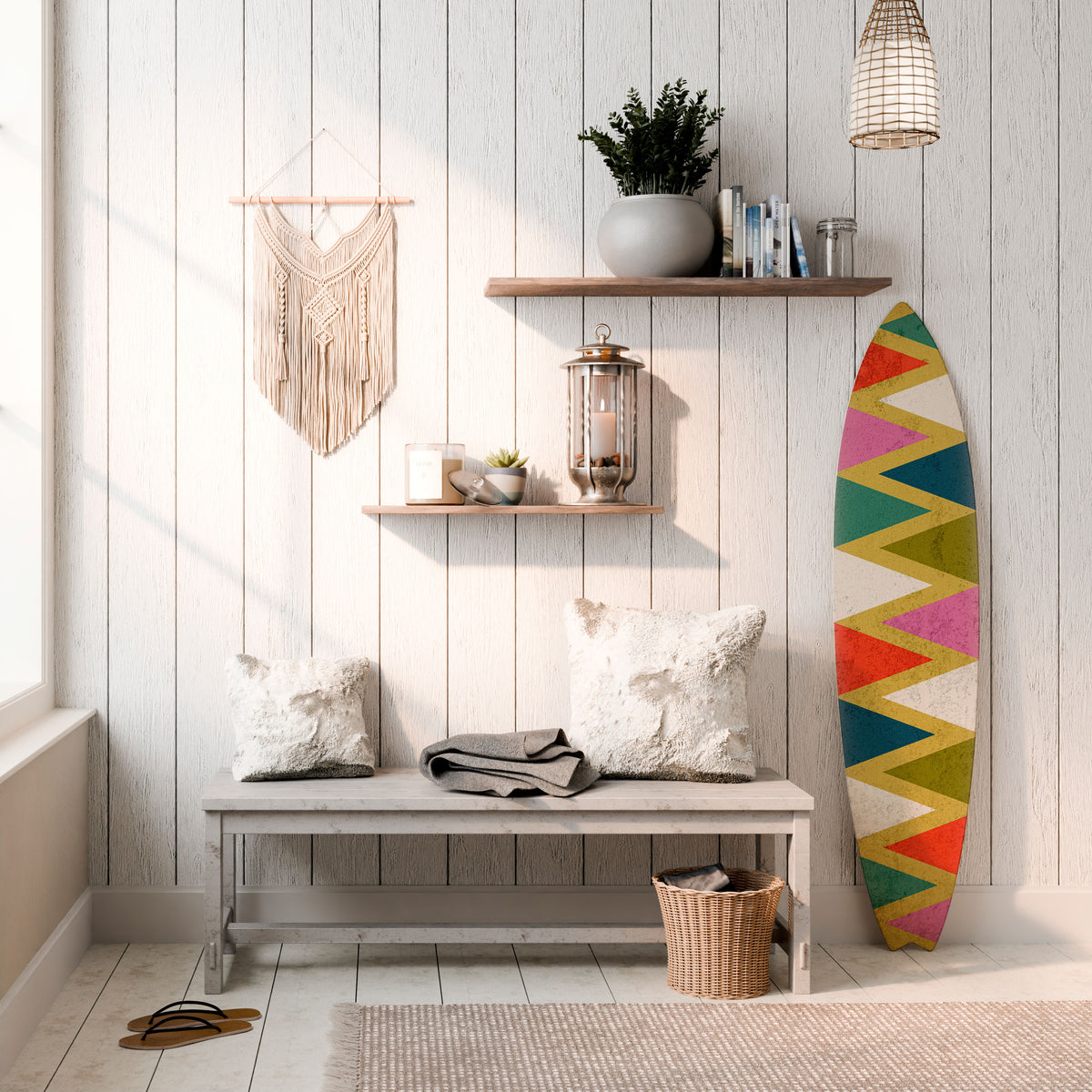 COLORFUL TRIANGLES Surfboard Decorative Panel