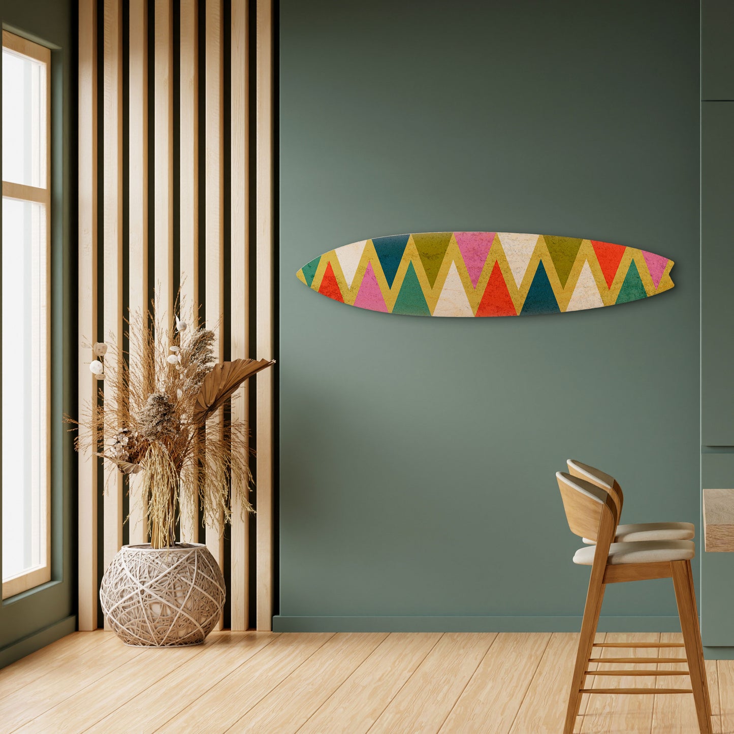 COLORFUL TRIANGLES Surfboard Decorative Panel