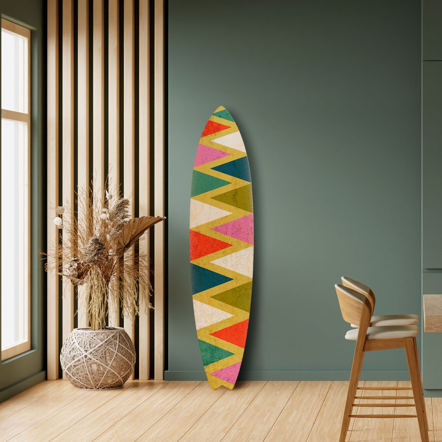 COLORFUL TRIANGLES Surfboard Decorative Panel