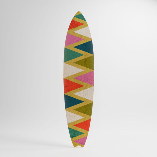 COLORFUL TRIANGLES Decorative Plywood Surfboard