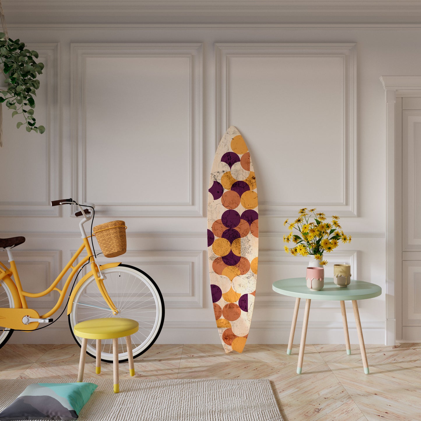 CRACKED GEOMETRY Decorative Plywood Surfboard