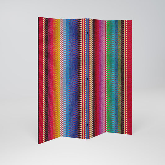 Divisorio decorativo per ambienti a 4 pannelli ETHNIC MEXICAN