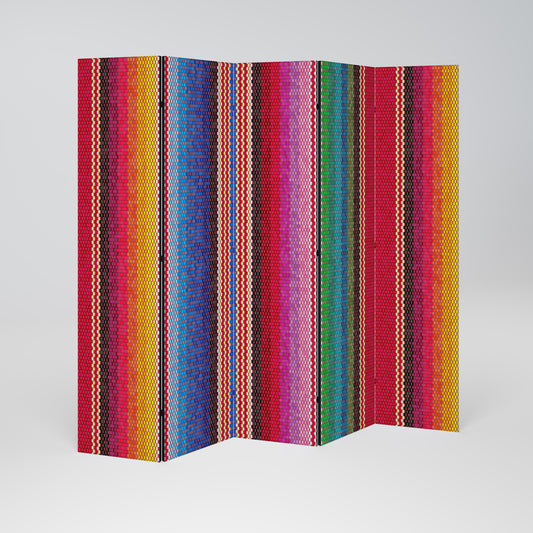 Divisorio decorativo per ambienti a 5 pannelli ETHNIC MEXICAN
