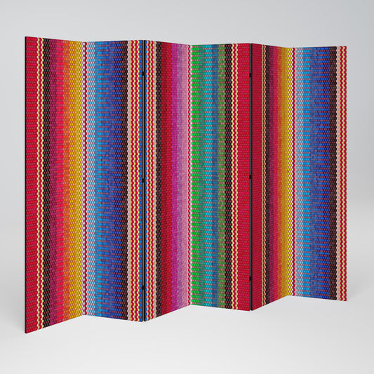 Divisorio decorativo per ambienti a 6 pannelli ETHNIC MEXICAN