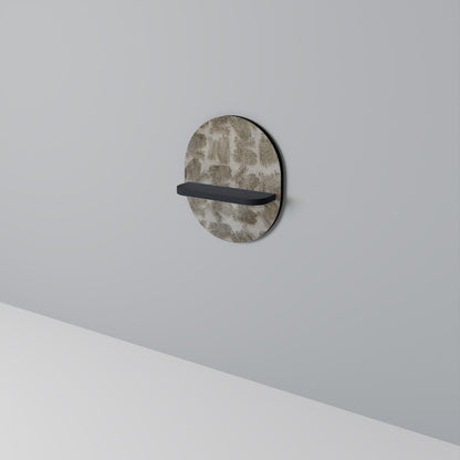 SLIGHTLY BLURRED Oval Art Shelf In Black Finish
