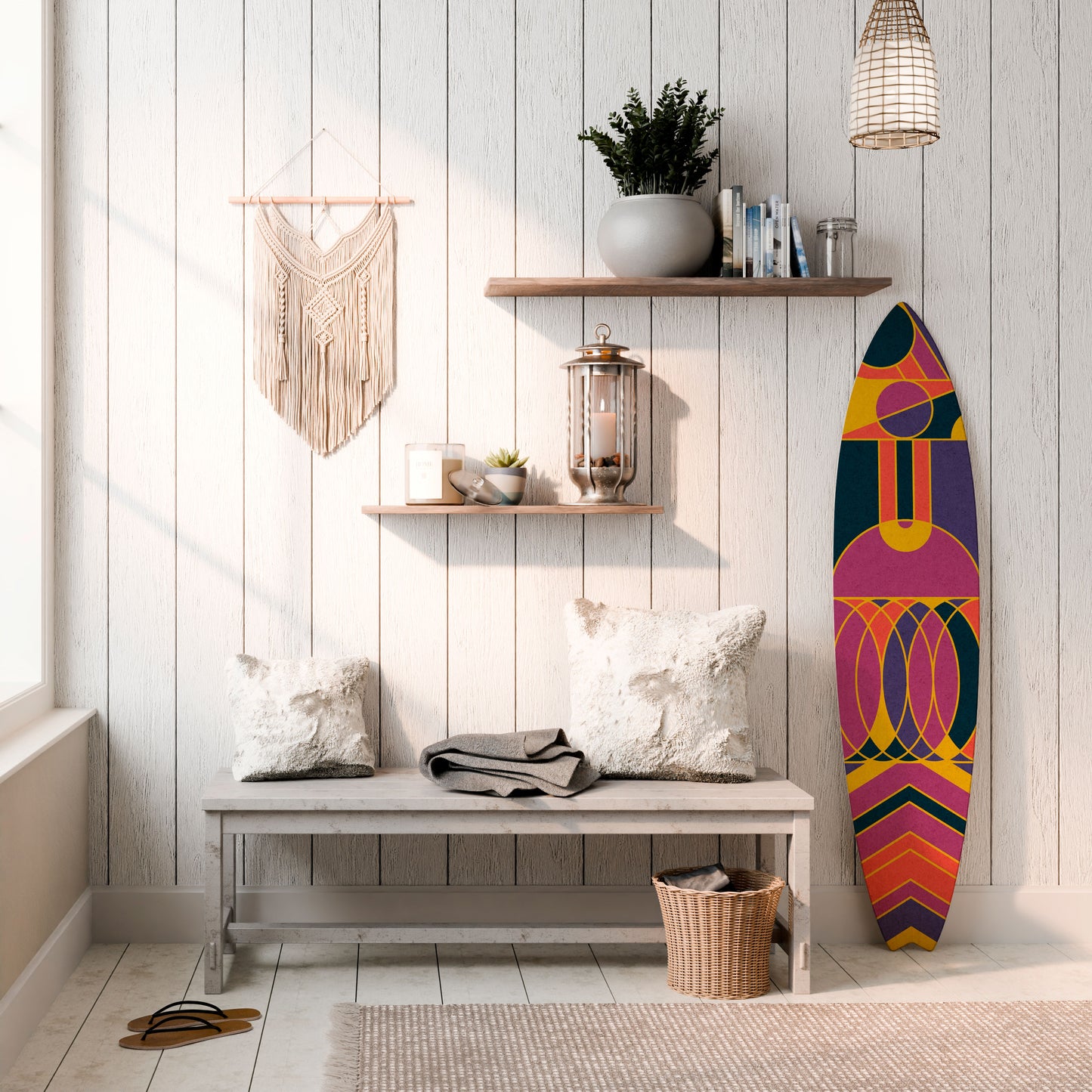 ELECTRIC PATTERNS Decorative Plywood Surfboard