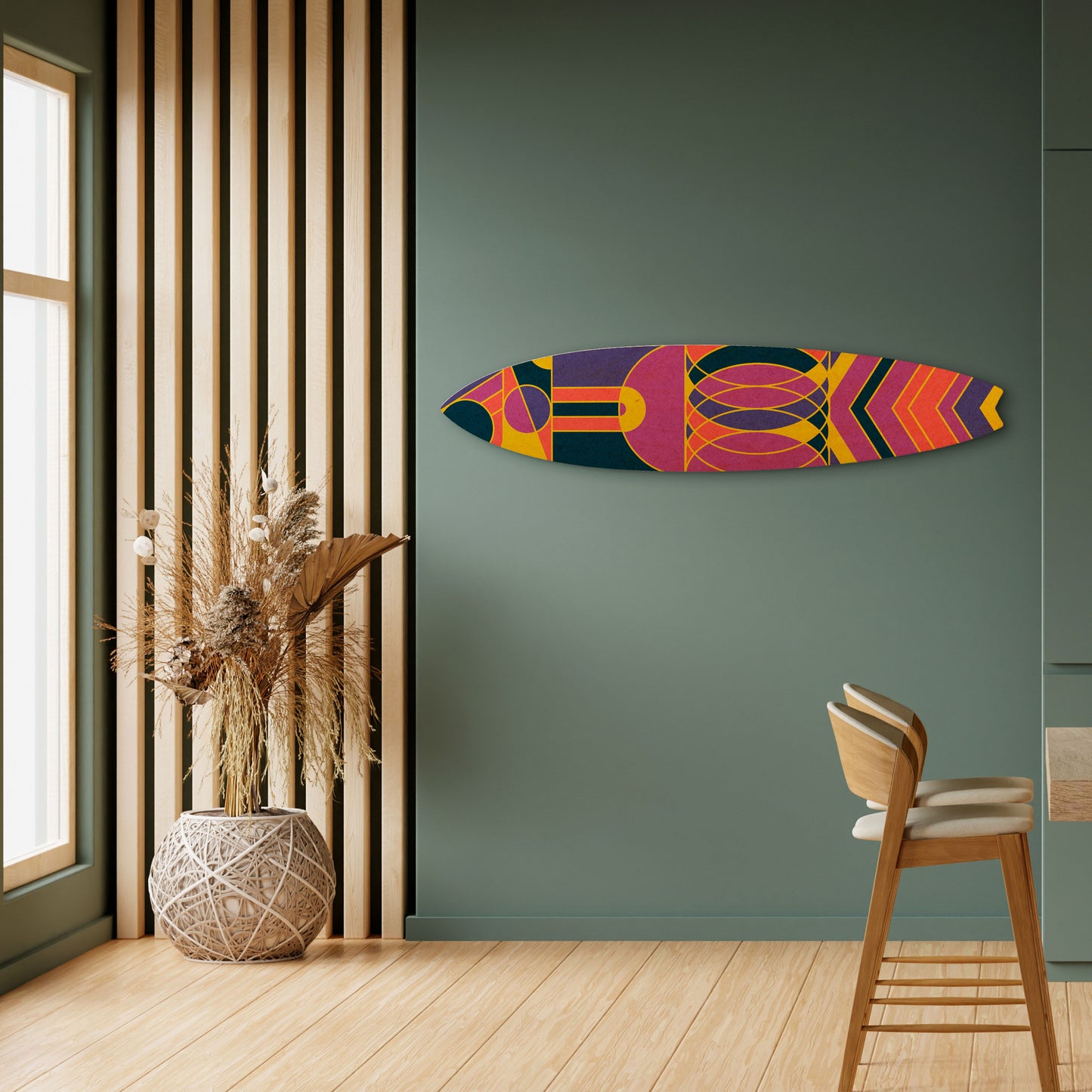 ELECTRIC PATTERNS Decorative Plywood Surfboard