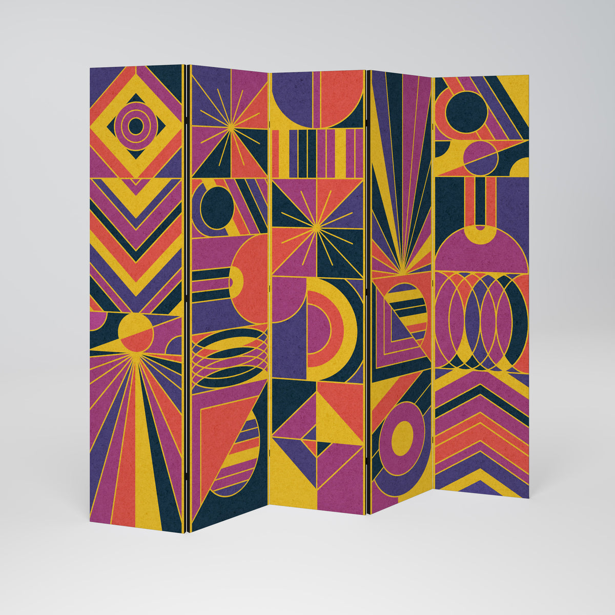 ELECTRIC PATTERNS Decorative 5-Panel Room Divider