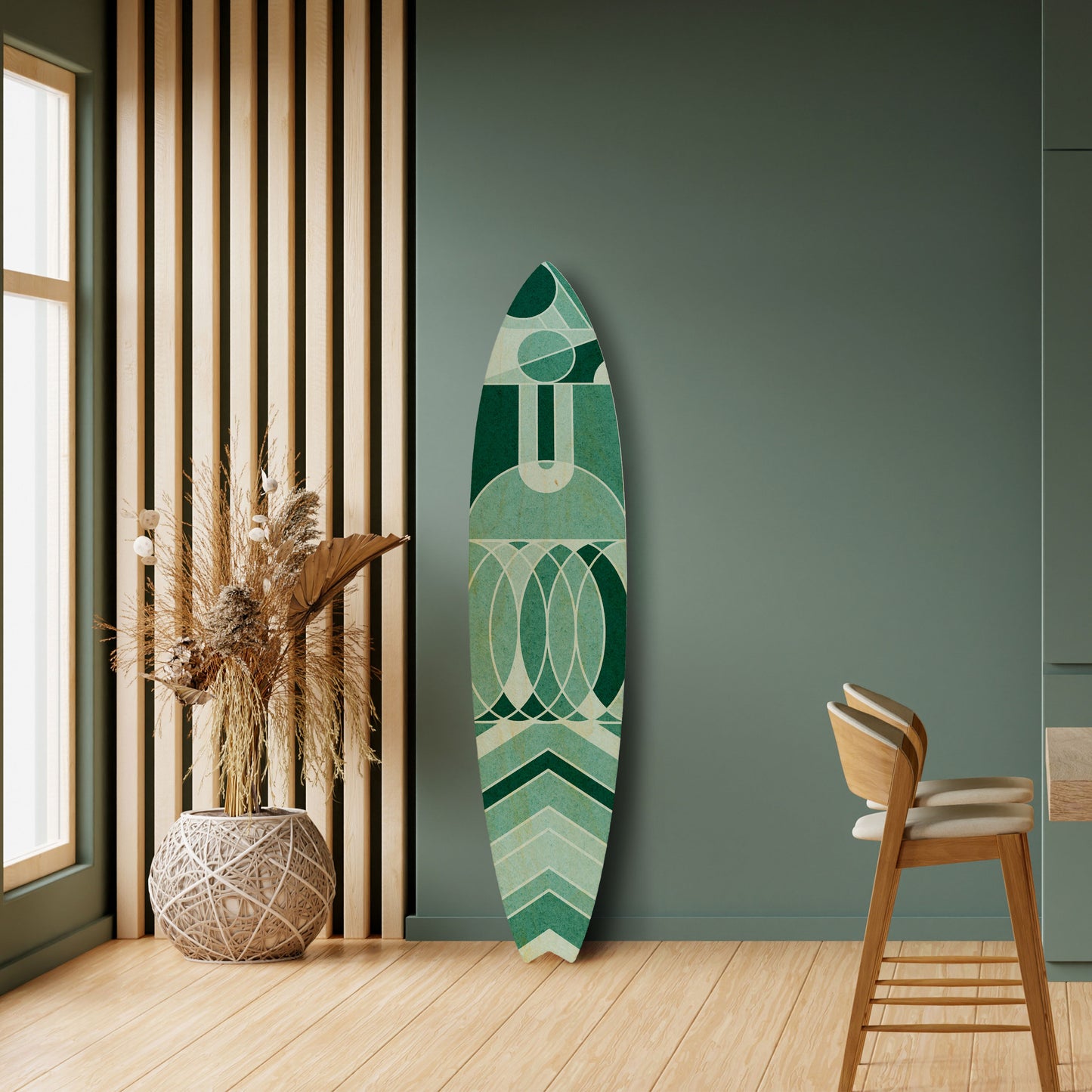 HARMONIC GRID Decorative Plywood Surfboard