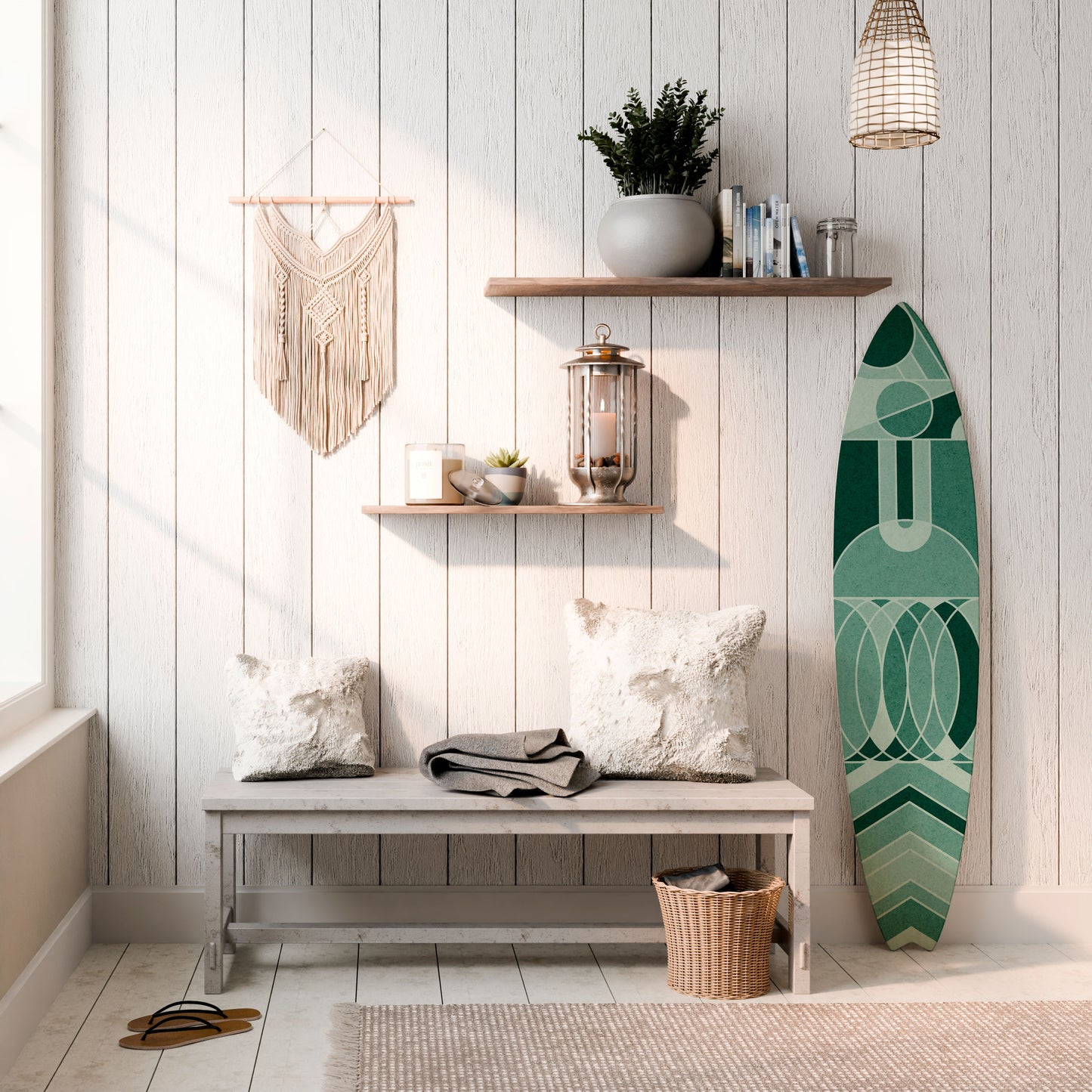 HARMONIC GRID Decorative Plywood Surfboard