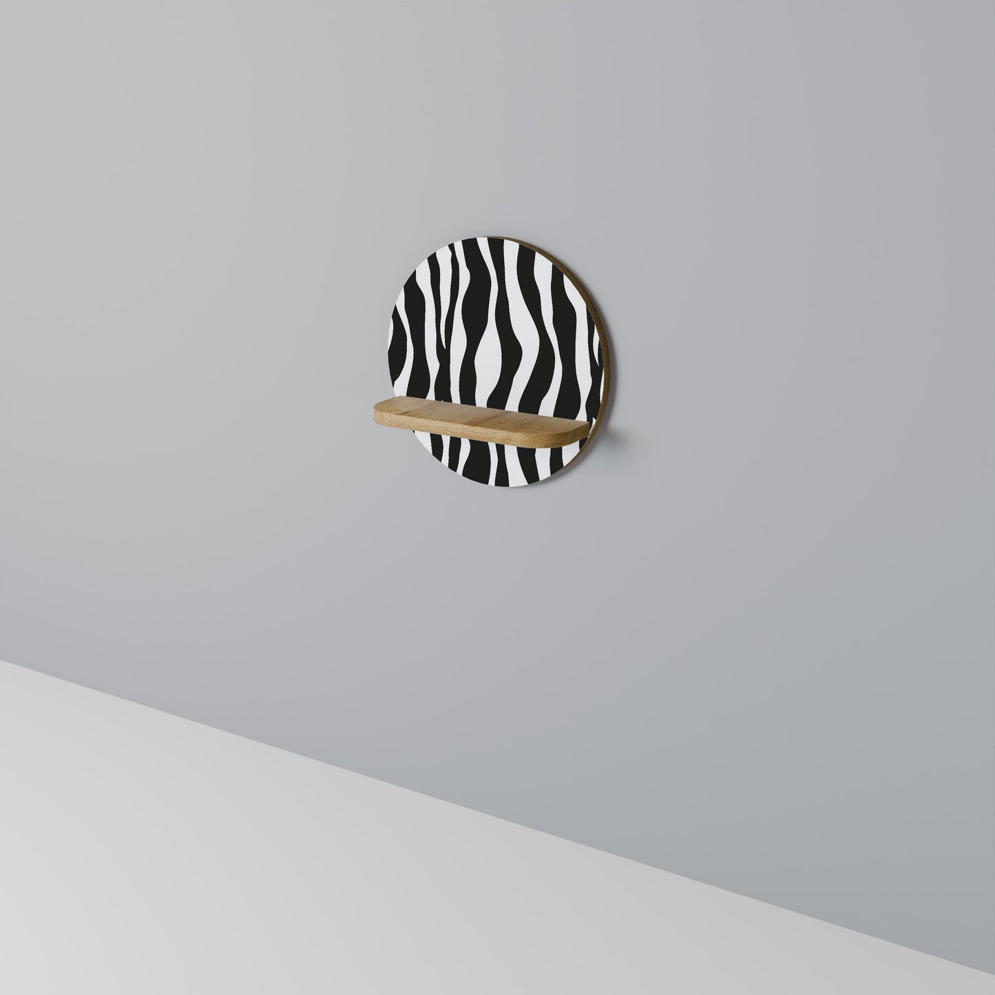ZEBRA ECHOES Mensola rotonda per arte in effetto rovere