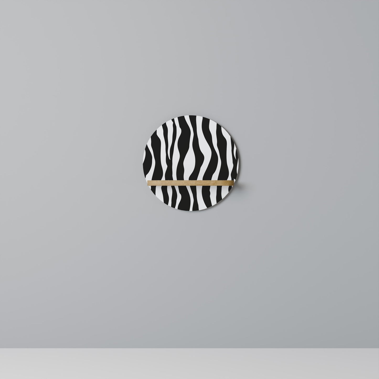 ZEBRA ECHOES Mensola rotonda per arte in effetto rovere