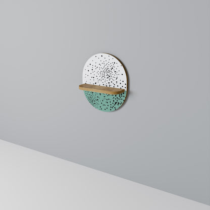 DOTTED DELIGHTS Oval Art Shelf In Oak Effect