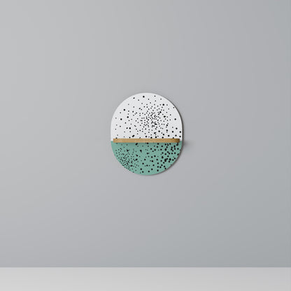 DOTTED DELIGHTS Oval Art Shelf In Oak Effect