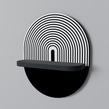 DUSK VIBRATION Oval Art Shelf In Black Finish