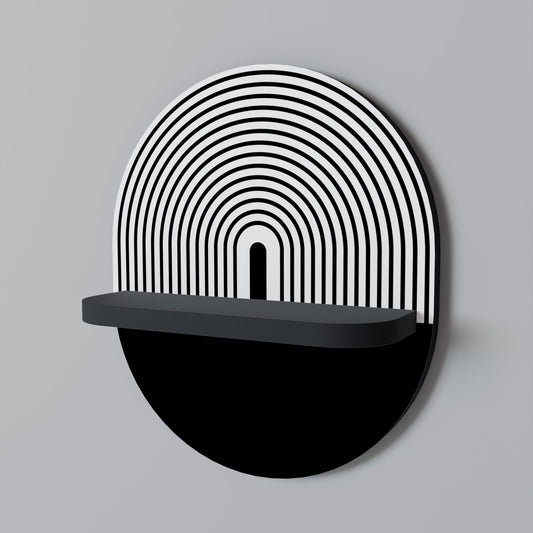 DUSK VIBRATION Oval Art Shelf In Black Finish