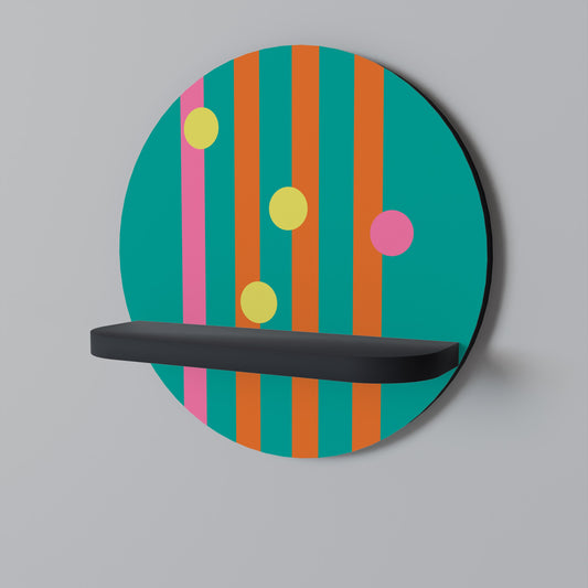 SOMEWHERE IN BETWEEN Round Art Shelf In Black Finish
