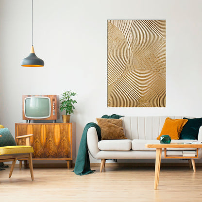 GOLDEN WAVES UNFOLD Poster verticale staccabile e attaccabile