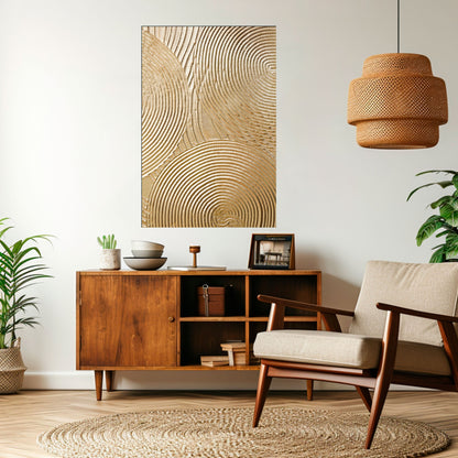 GOLDEN WAVES UNFOLD Poster verticale staccabile e attaccabile