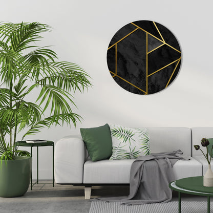 GLINTING GEOMETRIC DREAMS Round Wall Art