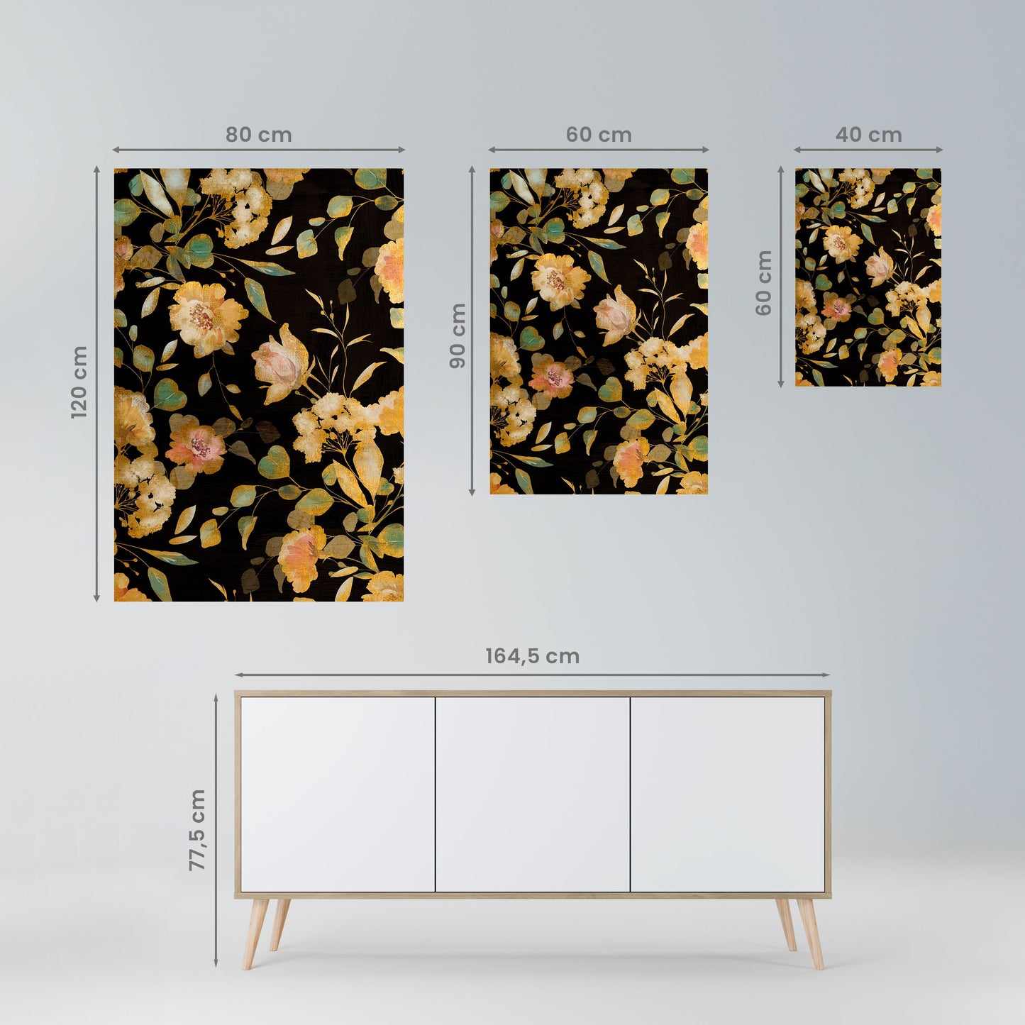 Poster verticale staccabile e attaccabile MODEST FLORAL