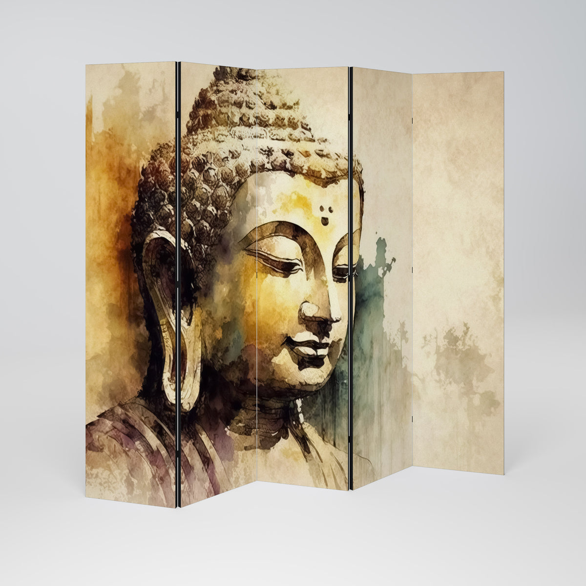 TRANQUIL BUDDHA WHISPERS Decorative 5-Panel Room Divider