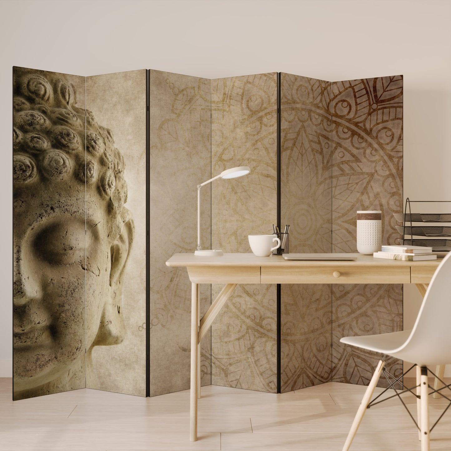 SCENA DI MEDITAZIONE MISTICA Divisorio decorativo per ambienti a 6 pannelli