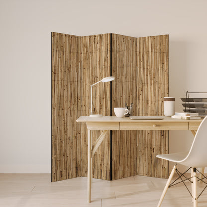 STRAW BOUND DELIGHT Divisorio decorativo per ambienti a 4 pannelli